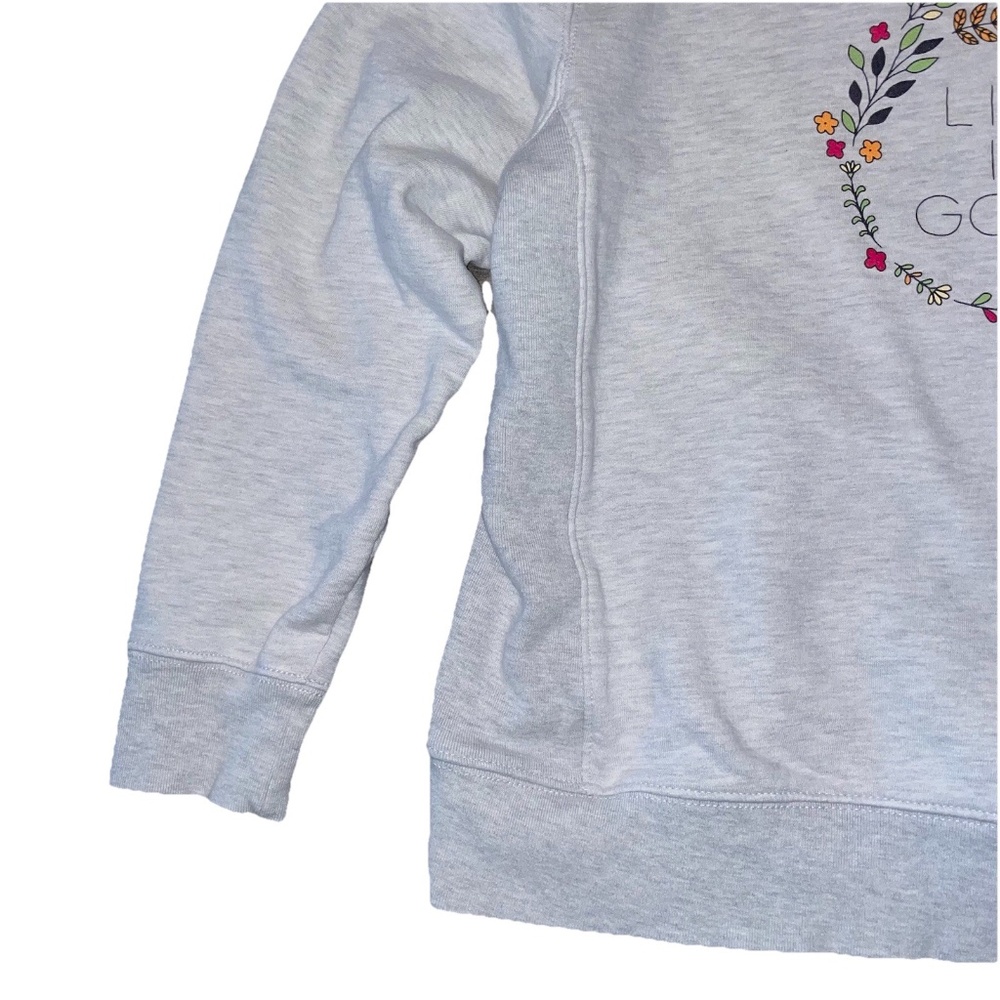 Life Is Good Sweatshirt Women's Small Gray Pullover Graphic Crew Neck Ladies - Picture 6 of 11